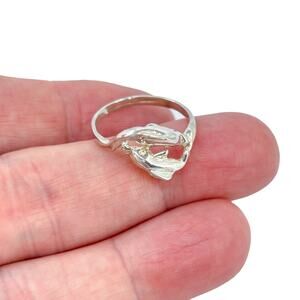 Estate Sterling Silver 925 Double Dolphin Ring Size 8.5